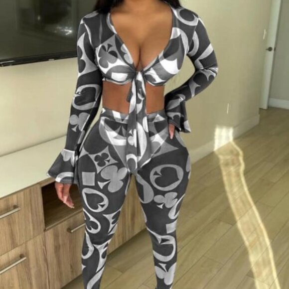 Black white sheer two piece matching Coord set - Picture 8 of 9